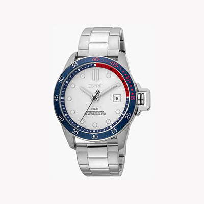 Esprit Men's Silver Stainless Steel Watch, Silver Dial | ES1G051M0055-0