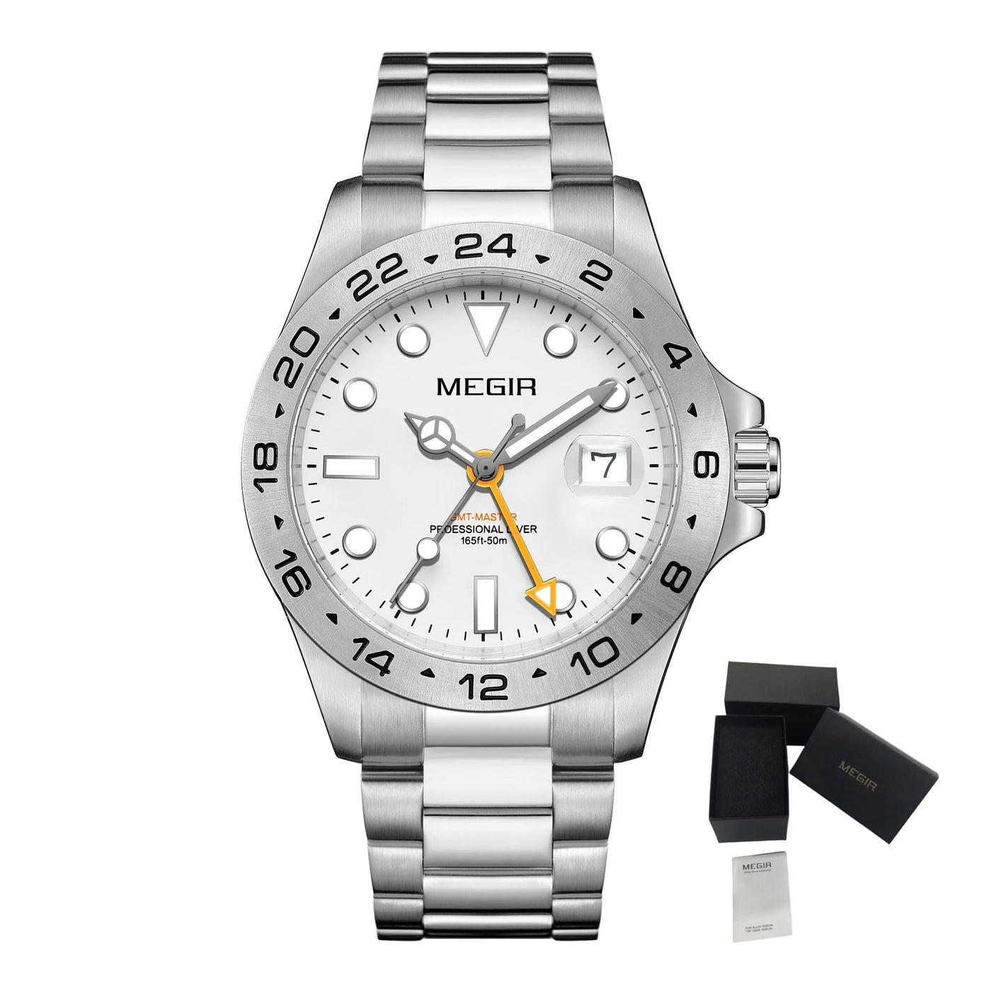MEGIR Original Luxury Men Analogue Quartz Watch Luminous 5ATM Waterproof Business WristWatch Stainless Steel Clock Montre Homme-15