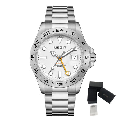 MEGIR Original Luxury Men Analogue Quartz Watch Luminous 5ATM Waterproof Business WristWatch Stainless Steel Clock Montre Homme-15