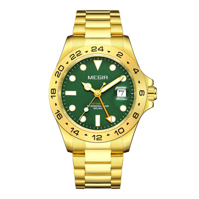 MEGIR Original Luxury Men Analogue Quartz Watch Luminous 5ATM Waterproof Business WristWatch Stainless Steel Clock Montre Homme-5