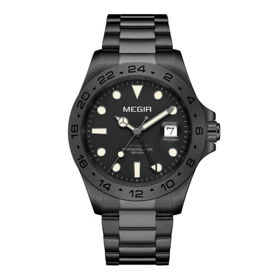 MEGIR Original Luxury Men Analogue Quartz Watch Luminous 5ATM Waterproof Business WristWatch Stainless Steel Clock Montre Homme-8