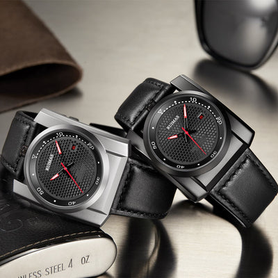 RUIMAS Luxury Men Watches Automatic Mechanical Wrist Watch for Mens Fashion Leather Business Casual Clock Montre Homme 6775-7