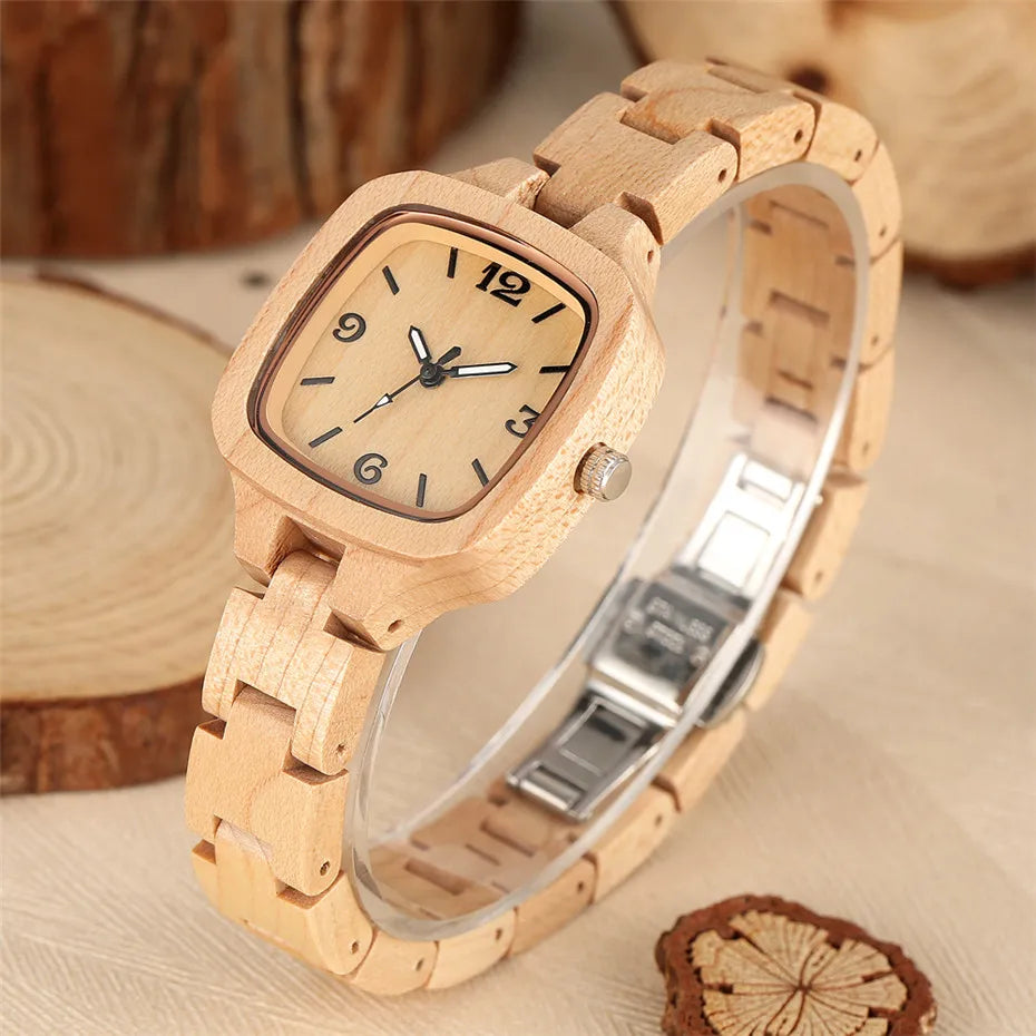 Luxury Maple Wood Ladies Watch - Watches & Accessories