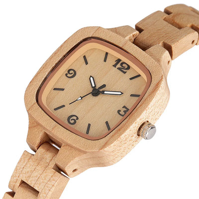 Luxury Maple Wood Ladies Watch - Watches & Accessories