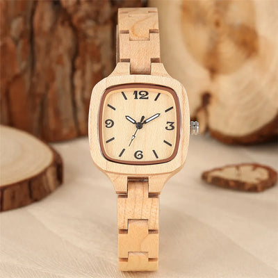 Luxury Maple Wood Ladies Watch - Watches & Accessories