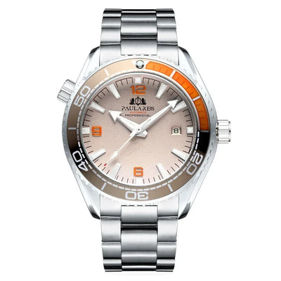 Automatic Mens Watch Mechanical Self Wind Movement Stainless Steel Strap Orange Blue Red Luxury Fashion Watches - Watches & Accessories