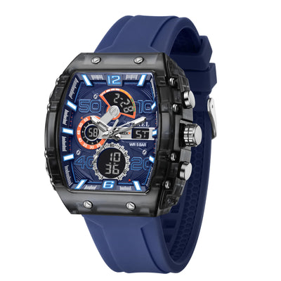 New electronic watch fashion square dual display waterproof luminous - Watches & Accessories