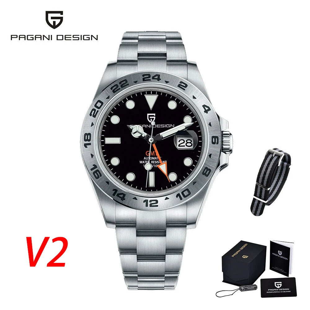 GMT Automatic Men Watch sapphire crystal Waterproof