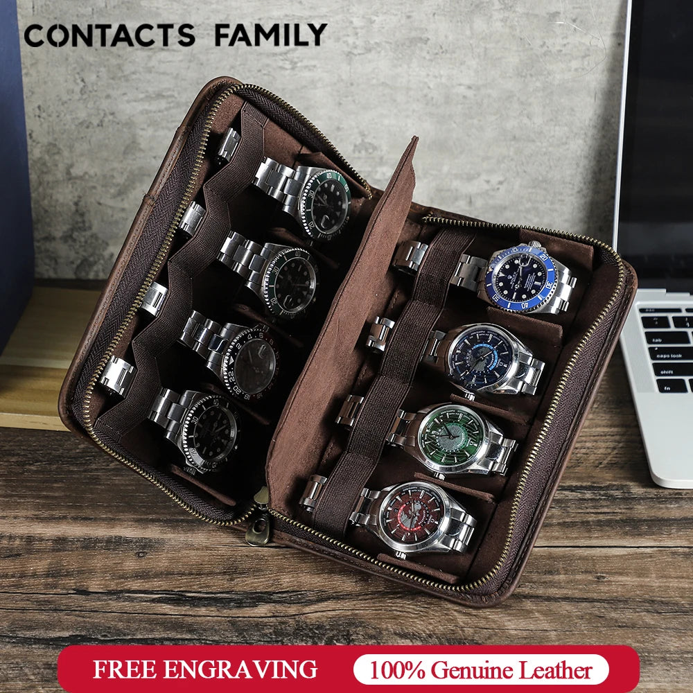 Watch Box Zipper Portable Storage Case Watch Box For Trips Gifts - Watches & Accessories