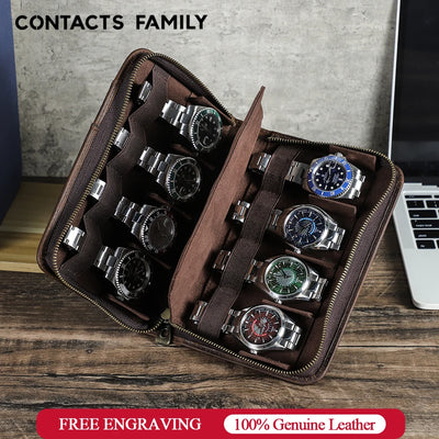 Watch Box Zipper Portable Storage Case Watch Box For Trips Gifts - Watches & Accessories