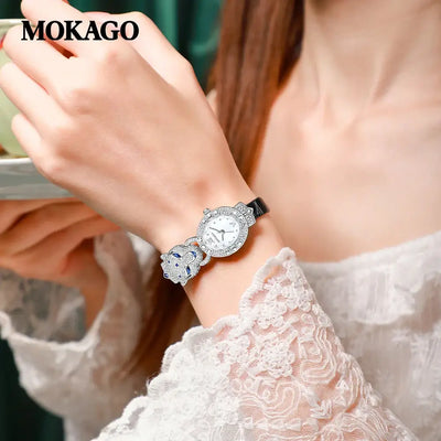 Luxury Ladies Wrist Watch Leather Belt Jewelry Watch - Watches & Accessories