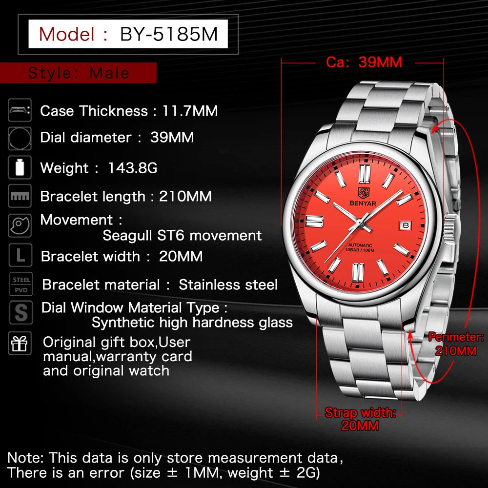 Watches Luxury Automatic For Man Wristwatch Sapphire Mirror Waterproof