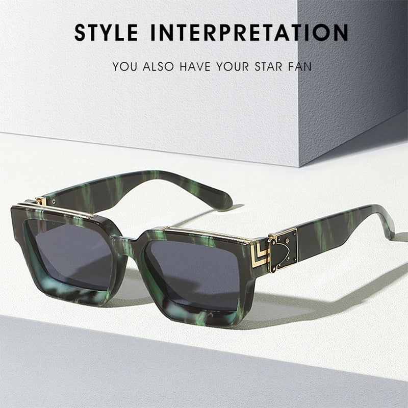 Sunglasses For Men Vintage Square Sun Glasses Fashion Lunette De Soleil - Watches & Accessories