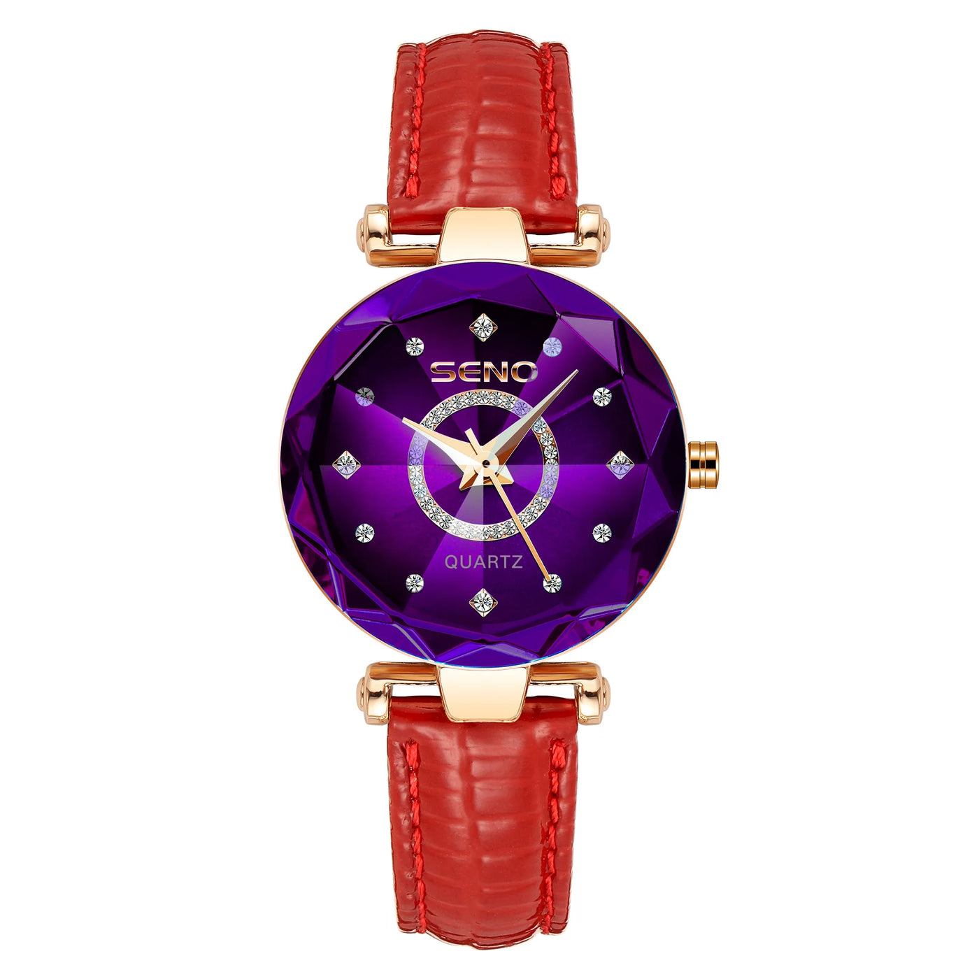 Women Crystal Watch Luxury Rose Gold Bracelet - Watches & Accessories