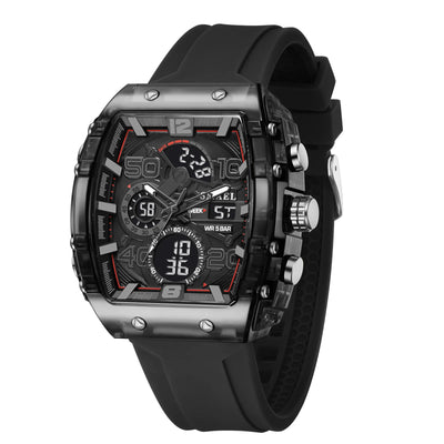 New electronic watch fashion square dual display waterproof luminous - Watches & Accessories