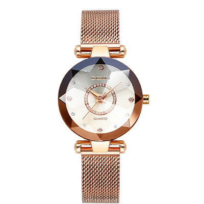 Women Crystal Watch Luxury Rose Gold Bracelet - Watches & Accessories