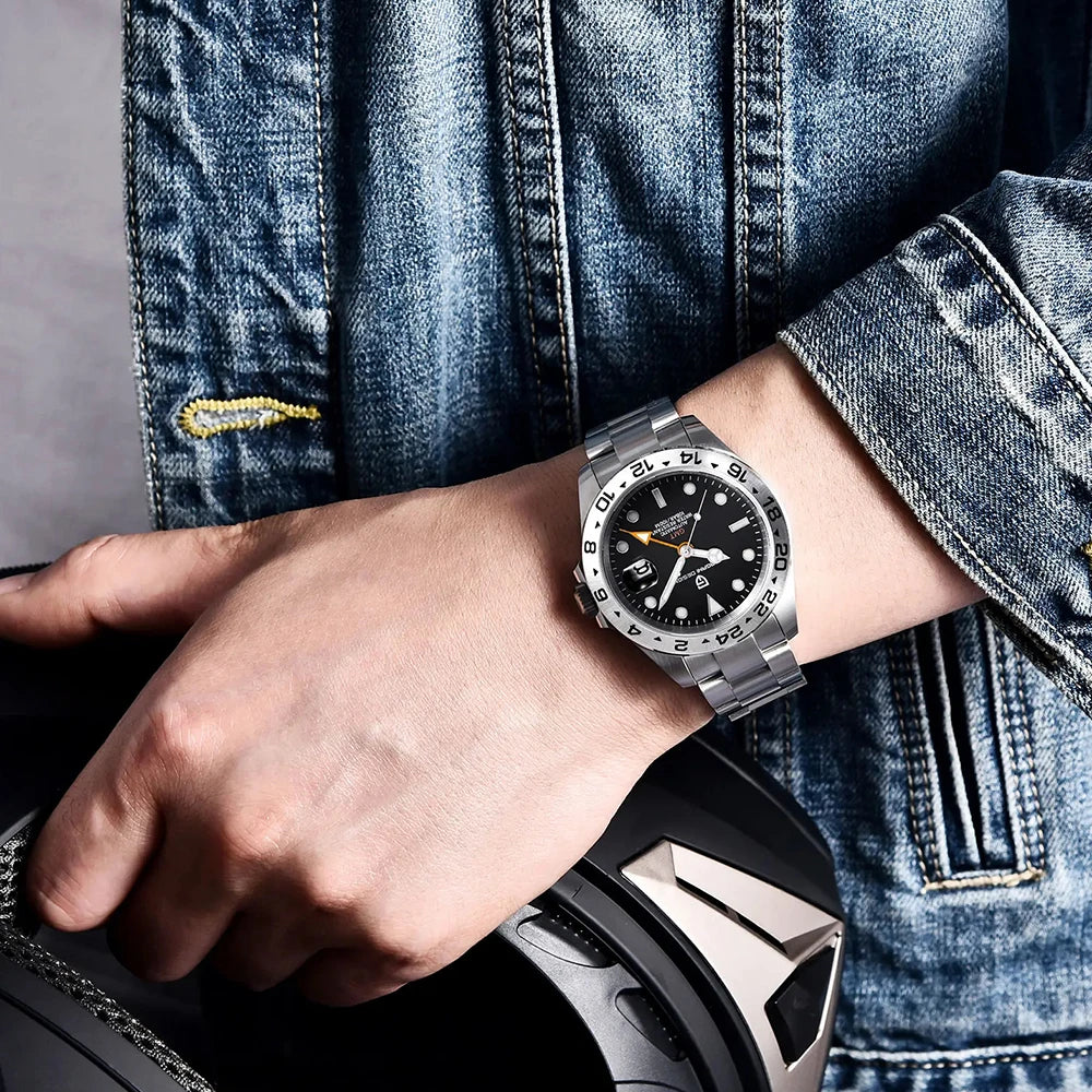 GMT Automatic Men Watch sapphire crystal Waterproof