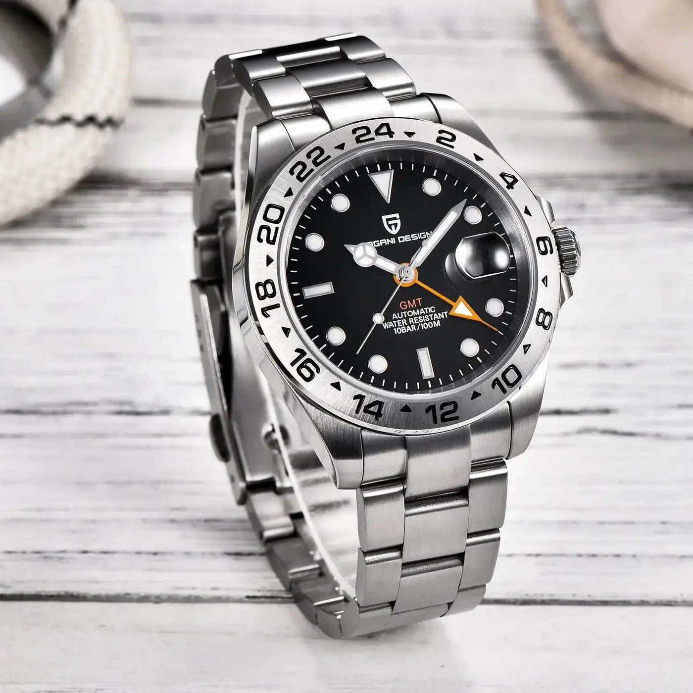 GMT Automatic Men Watch sapphire crystal Waterproof