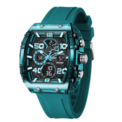 New electronic watch fashion square dual display waterproof luminous - Watches & Accessories