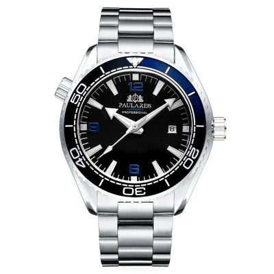 Automatic Mens Watch Mechanical Self Wind Movement Stainless Steel Strap Orange Blue Red Luxury Fashion Watches - Watches & Accessories