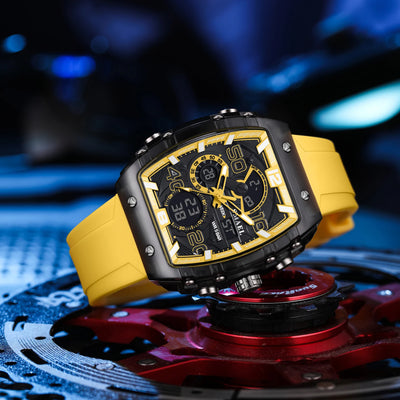 New electronic watch fashion square dual display waterproof luminous - Watches & Accessories