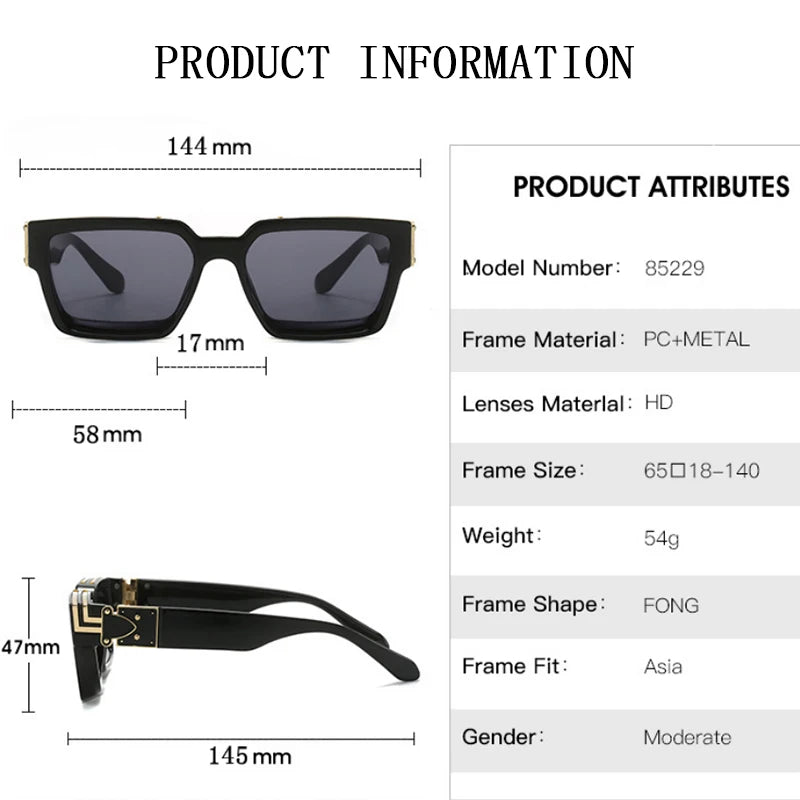 Sunglasses For Men Vintage Square Sun Glasses Fashion Lunette De Soleil - Watches & Accessories