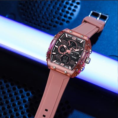New electronic watch fashion square dual display waterproof luminous - Watches & Accessories