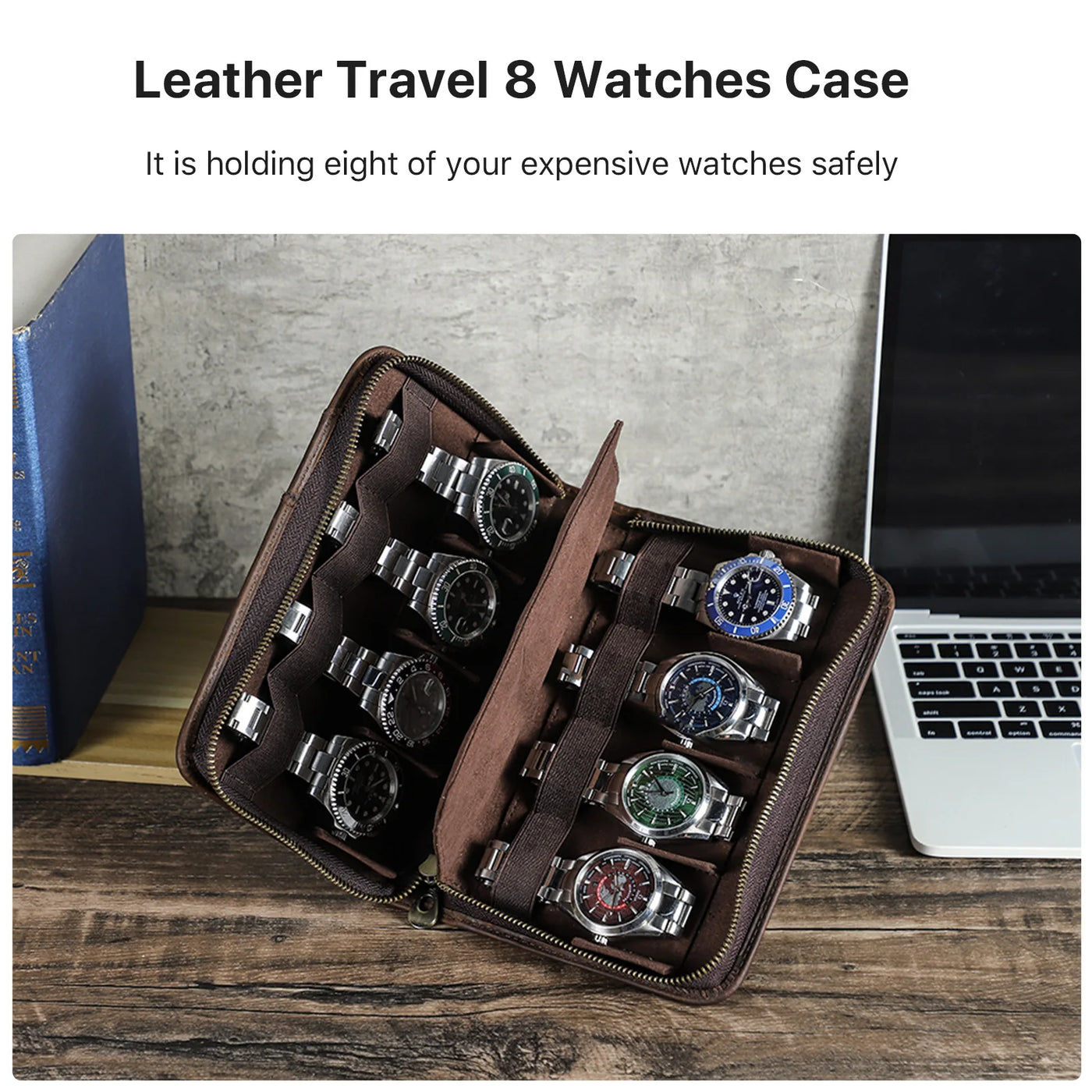 Watch Box Zipper Portable Storage Case Watch Box For Trips Gifts - Watches & Accessories