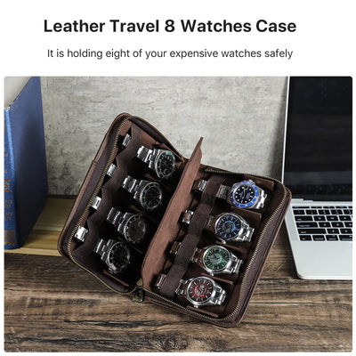 Watch Box Zipper Portable Storage Case Watch Box For Trips Gifts - Watches & Accessories