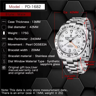GMT Automatic Men Watch sapphire crystal Waterproof